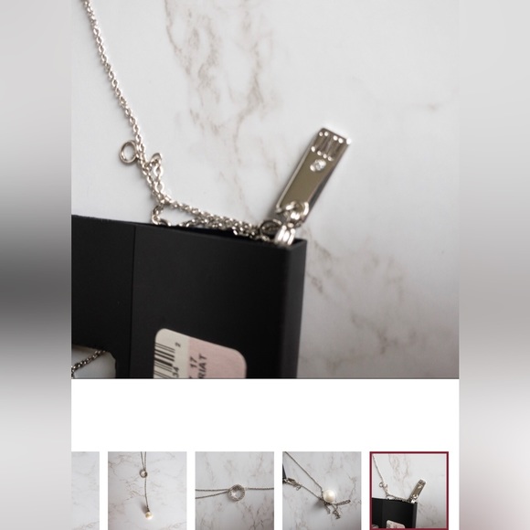 INC International Concepts Imitation Pearl and Pavé Circle Lariat Necklace - Picture 5 of 7